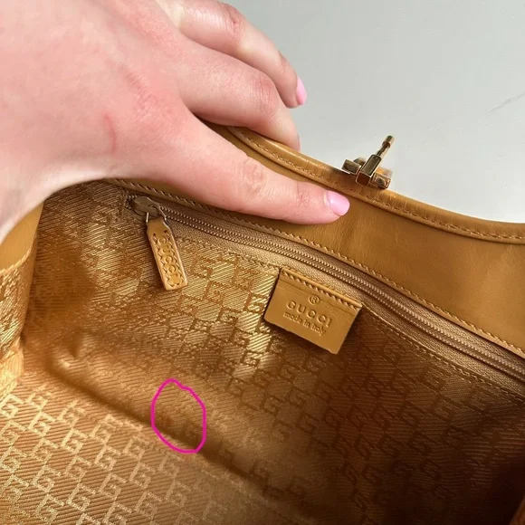 Vintage Y2K Gucci Bardot Jackie Purse Bag Pink Suede Blush Tan - Picture 13 of 15